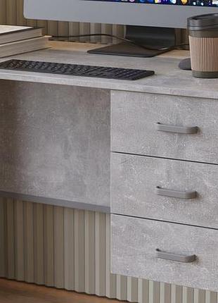 Комп'ютерний стіл ferrum-decor гаррі 75x140x60 сірий дсп бетон 16 мм (frd-107300)