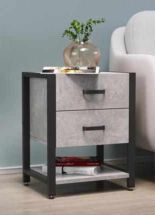 Тумба универсальная ferrum-decor вивьен 2/1 50x41x40 черный дсп бетон 16мм (frd-106938)