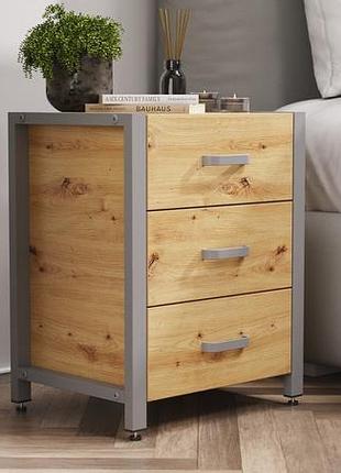 Тумба универсальная ferrum-decor вивьен 3 50x41x40см серый дсп дуб артизан (frd-106872)