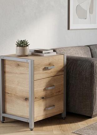 Тумба универсальная ferrum-decor вивьен 3 серая дсп дуб эвок прибрежный 50x41x40 см (frd-107754)