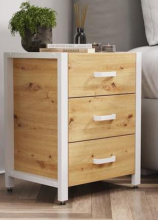 Тумба універсальна ferrum-decor вів'єн 3 50x41x40 білий дсп дуб артизан 16 мм (frd-106871)