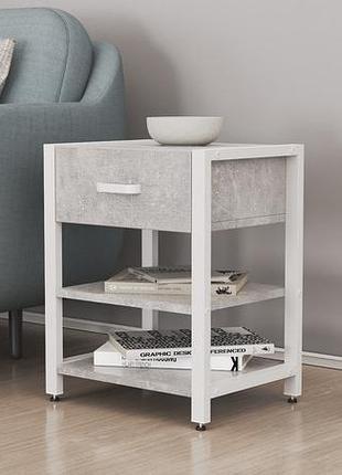 Тумба універсальна ferrum-decor вів'єн 1/2 50x41x40 білий дсп бетон 16 мм (frd-106926)