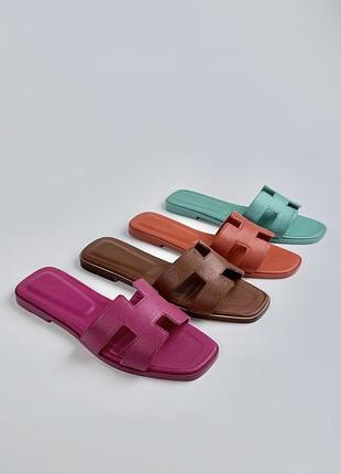Шлепанцы сандалии слайды женские hermes oran sandal