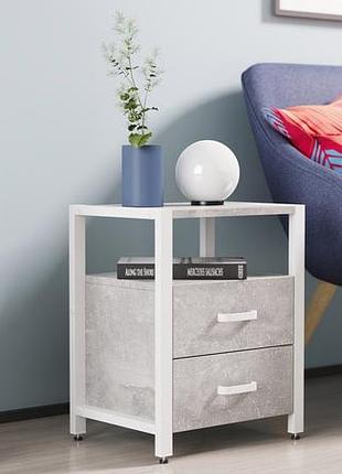 Тумба універсальна ferrum-decor вів'єн 2/2 50x41x40 білий дсп бетон 16 мм (frd-106928)