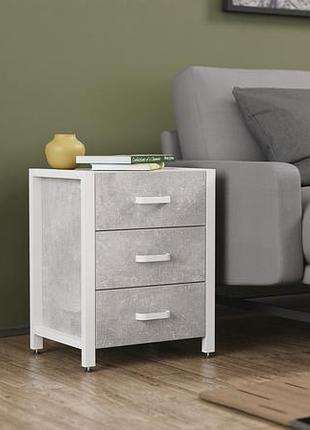 Тумба універсальна ferrum-decor вів'єн 3 50x41x40 білий дсп бетон 16 мм (frd-106929)