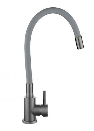 Смеситель для кухни lidz aria 015f3 (k35) с гибким изливом ldari015f3ggrp49565 graphite/grey