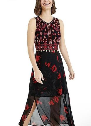 Desigual платье в этно бохо стиле миди вышивка циганское эсмеральда эклектика