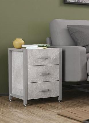 Тумба универсальная ferrum-decor вивьен 3 серый бетон 50x41x40 см дсп 16мм (frd-106934)