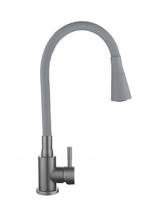 Смеситель для кухни lidz aria 015f31 (k35) с гибким изливом ldari015f31ggrp49567 graphite/grey