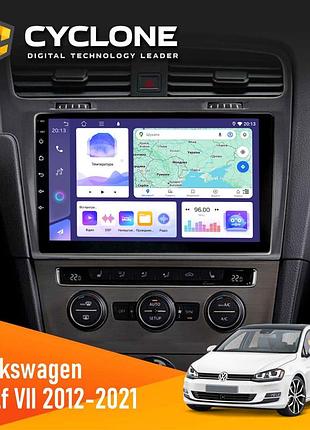 Штатна магнітола volkswagen golf 2012-2021 silver cyclone c10-011 4x64, dsp