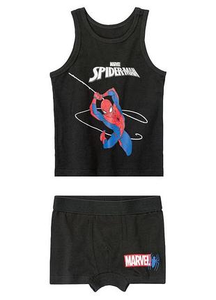 Майка + трусики набор (2 предмета) хлопковый для мальчика marvel spider-man 392155 122-128 см (6-8 years) черный