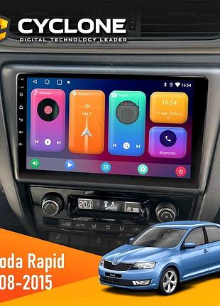 Штатна магнітола skoda rapid 2013-2018 cyclone c9-001 2x64 cpl
