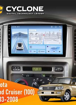 Штатна магнітола toyota land cruiser (100) 2003-2008 cyclone c9-012 4x64 dsp 4g