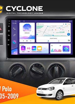 Штатна магнітола volkswagen polo 2005-2009 cyclone c9-011 4x64, dsp