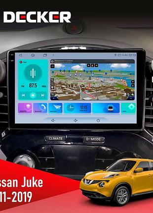 Штатна магнітола nissan juke 2011-2019 decker d9-009 4x64, dsp, 4g, 2k