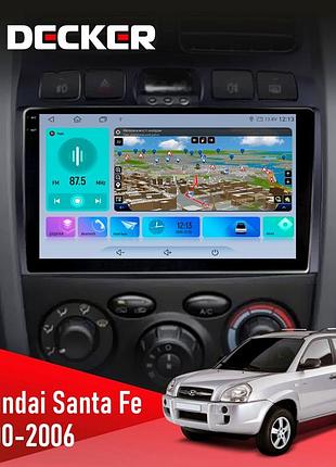 Штатна магнітола hyundai santa fe 2000-2006 decker d9-009 4x64, dsp, 4g, 2k