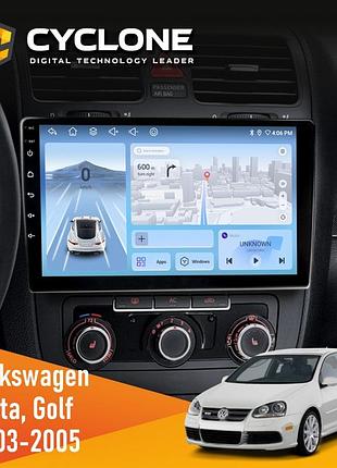 Штатна магнітола volkswagen golf 2003-2008 climate cyclone c10-012 4x64 dsp 4g
