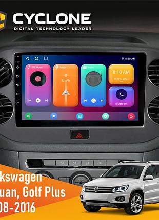 Штатна магнітола volkswagen tiguan, golf plus 2008-2016 cyclone c10-001 2x64 cpl