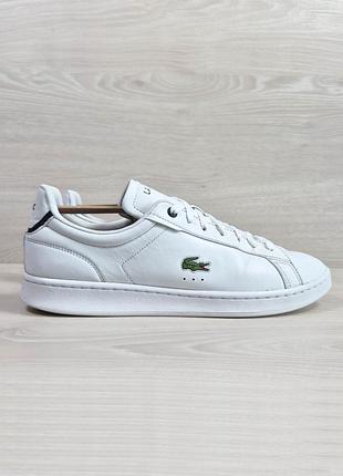 Шкіряні чоловічі білі повсякденні кросівки lacoste оригінал, розмір 43