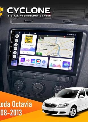 Штатна магнітола skoda octavia a5 2008-2013 black cyclone c10-011 4x64, dsp