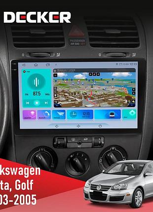 Штатна магнітола volkswagen golf 2003-2008 decker d10-009 4x64, dsp, 4g, 2k