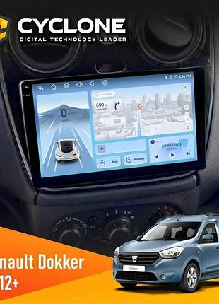 Штатна магнітола renault dokker, sandero, lodgy 2012 cyclone c9-012 4x64 dsp 4g