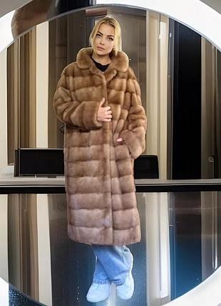 Норковая шуба италия поперечного кроя  хит модель ! сертификат на мех saga furs