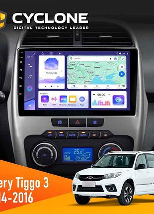 Штатна магнітола chery tiggo 3 2014-2016 cyclone c10-011 4x64, dsp