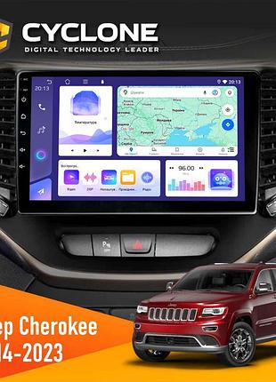 Штатна магнітола jeep cherokee 2014-2023 cyclone c10-011 4x64, dsp
