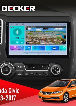 Штатна магнітола honda civic 2013-2017 decker d10-009 4x64, dsp, 4g, 2k