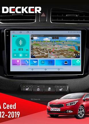 Штатна магнітола kia ceed 2012-2019 decker d9-009 4x64, dsp, 4g, 2k