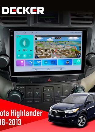 Штатна магнітола toyota highlander 2008-2013 decker d10-009 4x64, dsp, 4g, 2k