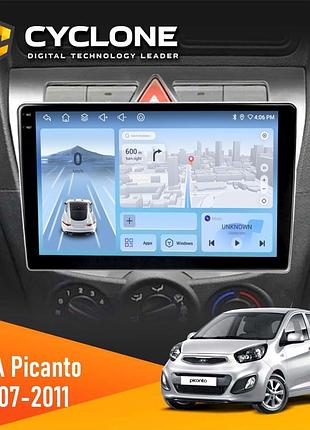 Штатна магнітола kia picanto 2007-2011 cyclone c9-012 4x64 dsp 4g