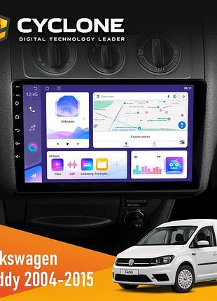Штатна магнітола volkswagen caddy 2004-2015 black conditioner cyclone c10-011 4x64, dsp
