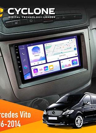 Штатна магнітола mercedes-benz vito (w639), viano (w639) 2006-2014 cyclone c9-011 4x64, dsp