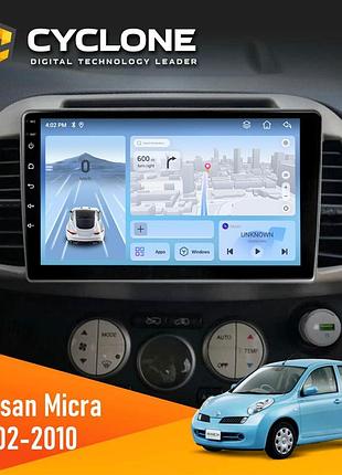 Штатна магнітола nissan micra 2002-2010 cyclone c9-012 4x64 dsp 4g