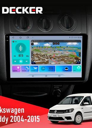 Штатна магнітола volkswagen caddy 2004-2015 black conditioner decker d10-009 4x64, dsp, 4g, 2k