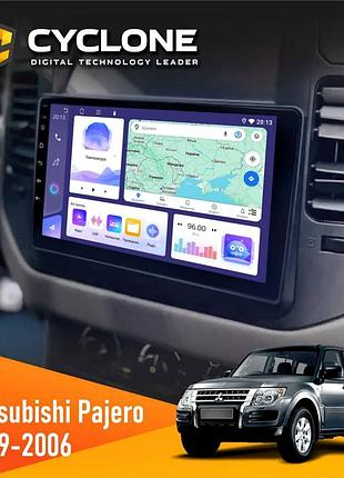 Штатна магнітола mitsubishi pajero 1999-2006 cyclone c9-011 4x64, dsp