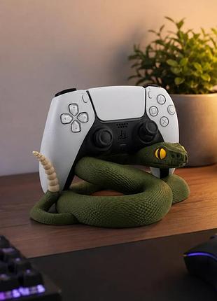 Підставка для геймпада ps5, ps4 змія гримуча / тримач джойстика playstation dualsense / геймерський декор 3d друк