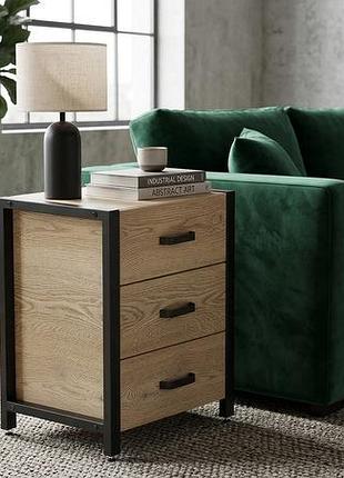 Тумба универсальная ferrum-decor вивьен 3 50x41x40 черный дсп дуб кремона торро 16мм (frd-107747)