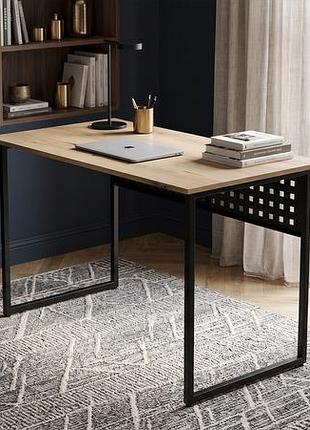 Стол письменный майк ferrum-decor 75x140x60 черный металл дсп дуб евок прибрежный 16 мм (frd-108237)