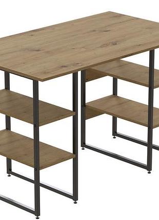 Компьютерный стол ferrum-decor карэн 120x70 см, черный дсп дуб артизан, frd-107250