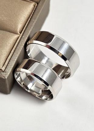 Обручальные кольца из серебра широкие гладкие американки пара