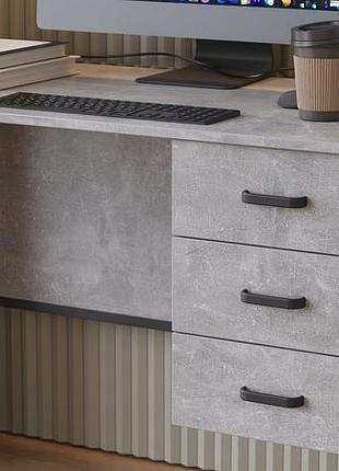 Комп'ютерний стіл ferrum-decor гаррі 75x140x60 чорний дсп бетон 32 мм (frd-107310)