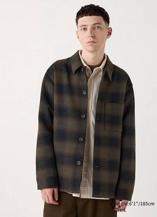 Куртка-сорочка в карту uniqlo на ґудзиках