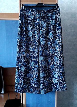 Широкі вкорочені літні штани, кюлоти зі штучного шовку, 48-50,  h&m