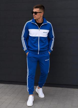 Синій чоловічий костюм adidas кофта штани 2 пари шкарпеток у подарунок!  матеріал:  двохнитка розмір: xs, s, m, l, xl, xxl, xxxl  💰1999 грн
