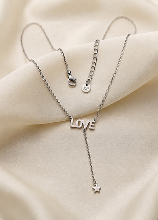 Колье "love" с подвеской-звездой, медицинская сталь xuping