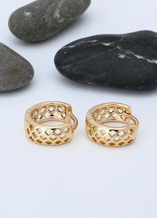 Сережки 59900 з медичного золота, позолота 18к