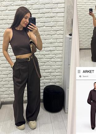 Шоколадні брюки arket
